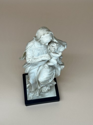 Vtg MADONNA & CHILD Alabaster Cream Marble Statue BIANCHI Italy - Picture 12 of 19