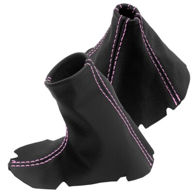 Manual Shift & E Brake Boot PVC Leather for Dodge Viper 03-06 Pink Stitch