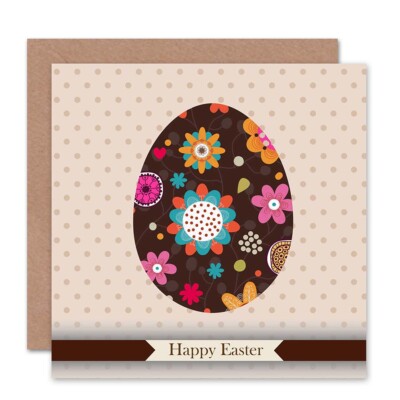 Frohe Ostern Blume bemalt Ei Blanko Grußkarte mit Umschlag