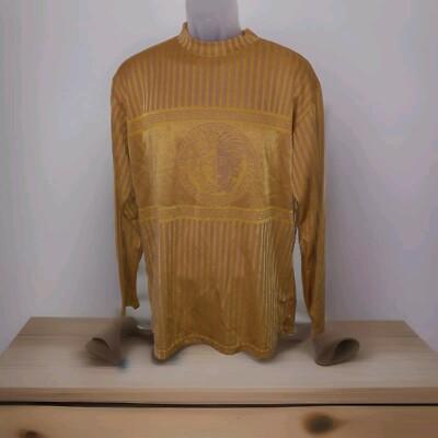 Maxini  Long Sleeve Pullover  Shirt With Graphic Woven Accents  Men's Size L