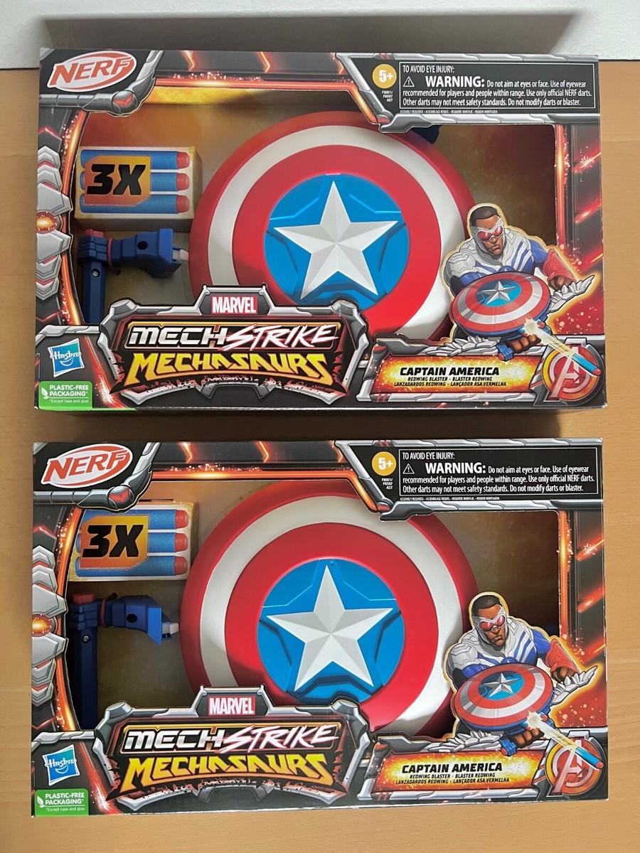 Lot of Nerf Mech Strike Marvel Captain America Mechasaurs Redwing Blaster  Toy