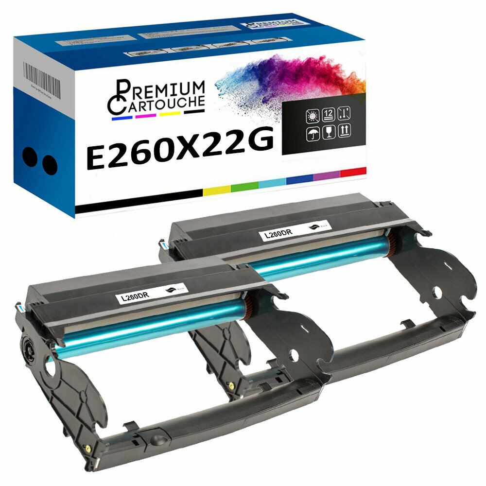 Toner E260X22G compatible Lexmark pack de 2 pour impression haute densite