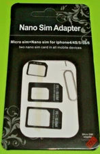 Nano to Micro/Standard SIM Card Adapter Converter Set for Samsung iPhone