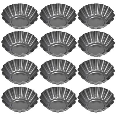 12PCS Mini Tart Pans, Carbon Steel Mini Baking Cup, Cupcake Cake Muffin Mold ...