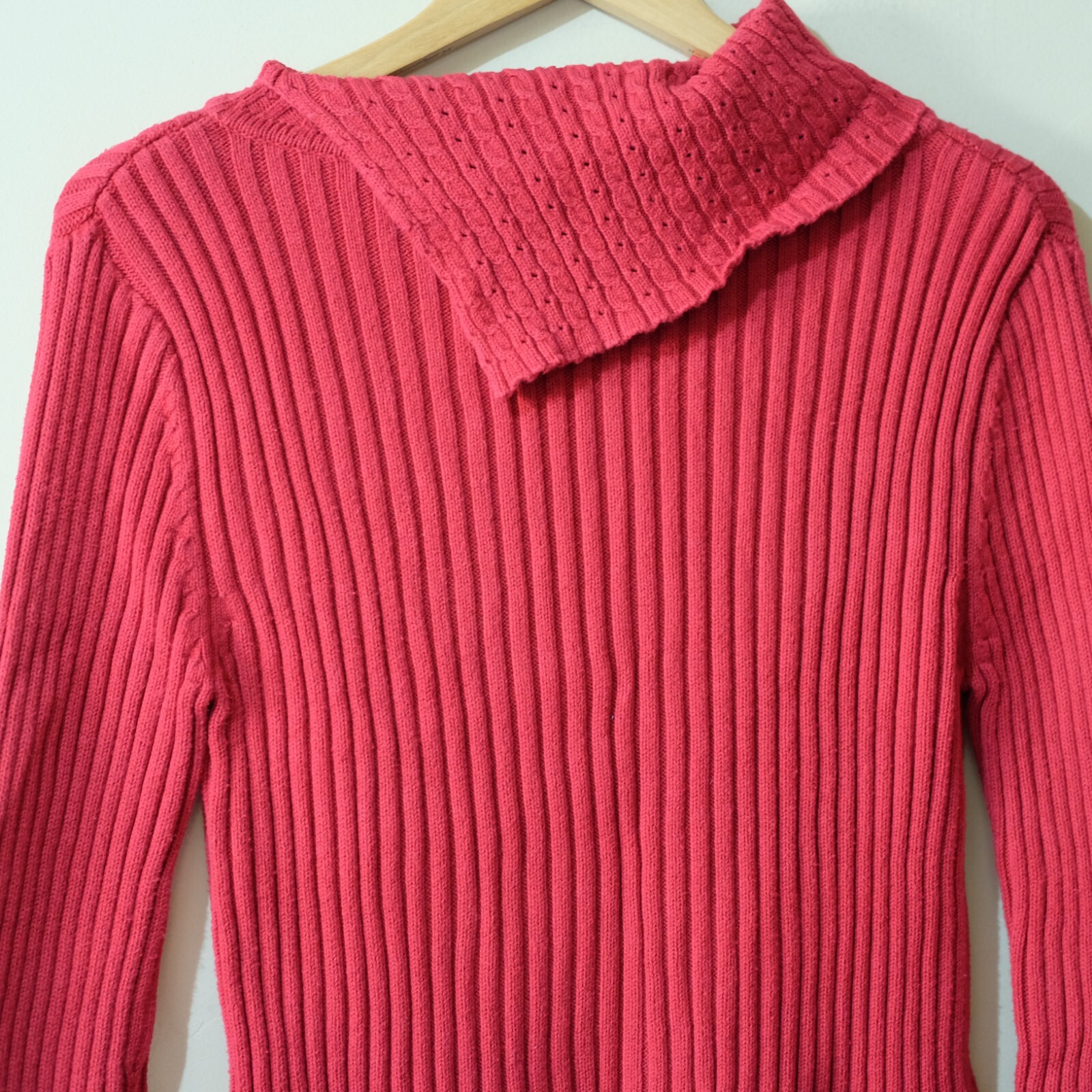 Faded Glory Split Cowl Neck Pullover Sweater Ribb… - image 6