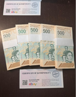Venezuela 500 Digitales Qty: 1 Ea 2023 UNC 500 Million bolivar Soberano COA #2