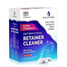 Retainer Cleaner & Denture Cleanser (180) Tablets by Bastion (6-Month Supply)