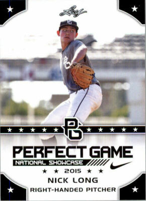 NICK LONG 2015 LEAF ''1ST EVER PRINTED'' PERFECT GAME ROOKIE CARD! 