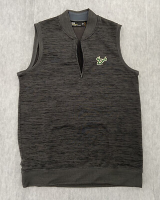 Under Armour USF Bulls Vest Adult Medium Gray 1/4 Zip Fleece Loose Fit Mens M
