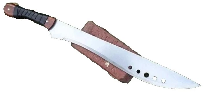 Hoja de acero al carbono Mango de Cuero Bowie Cuchillos de Hoja Fija De Colección