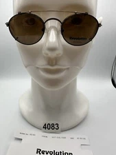 New Vintage Revolution Eyewear With SunShade RE031 Antique Gold Amber 45 20 145
