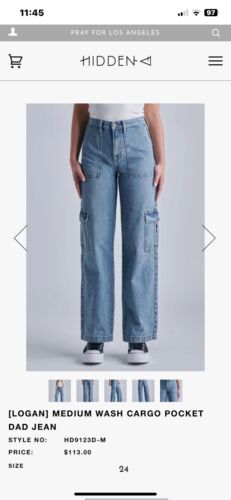 HIDDEN Logan Dad Cargo Jean Size 30 NWT - Picture 2 of 12