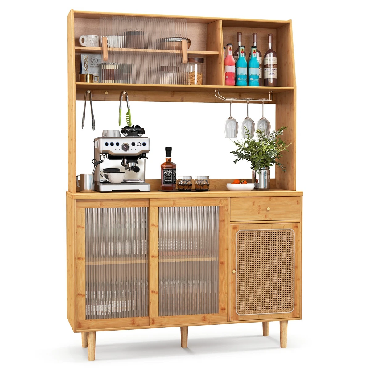 Bamboo rattan sale cabinet