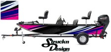 Grunge Graphic Abstract Design Wrap USA Fishing Boat Bass Decal Vinyl Blue Pink