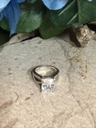 19. Vintage 925 Sterling Silver CZ Rectangle Crystal Ring 6.3g, 5s, Korea
