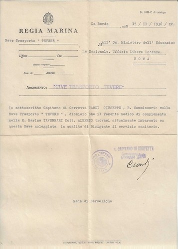 Regno - Busta da Regia Nave S. Giorgio 1936 con 50 c. Imperiale da Barcellona - Foto 3 di 3