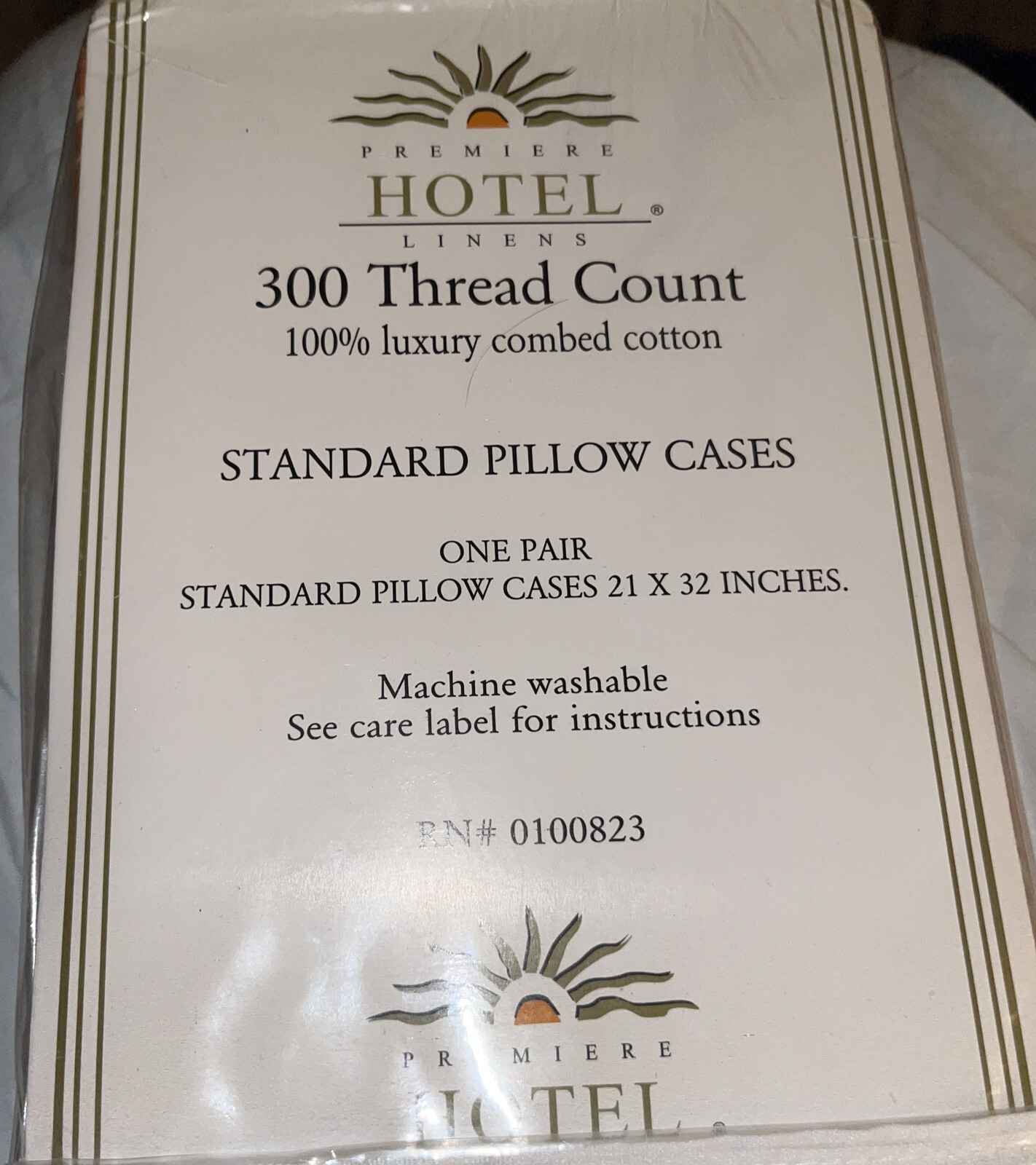 Premier Hotel Linens 300 Thread Count Cotton Standard Size Pillow Cases