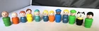 Lot of 12 Vintage Fisher Price Little People Braids Wooden Bus Driver Kids Mom