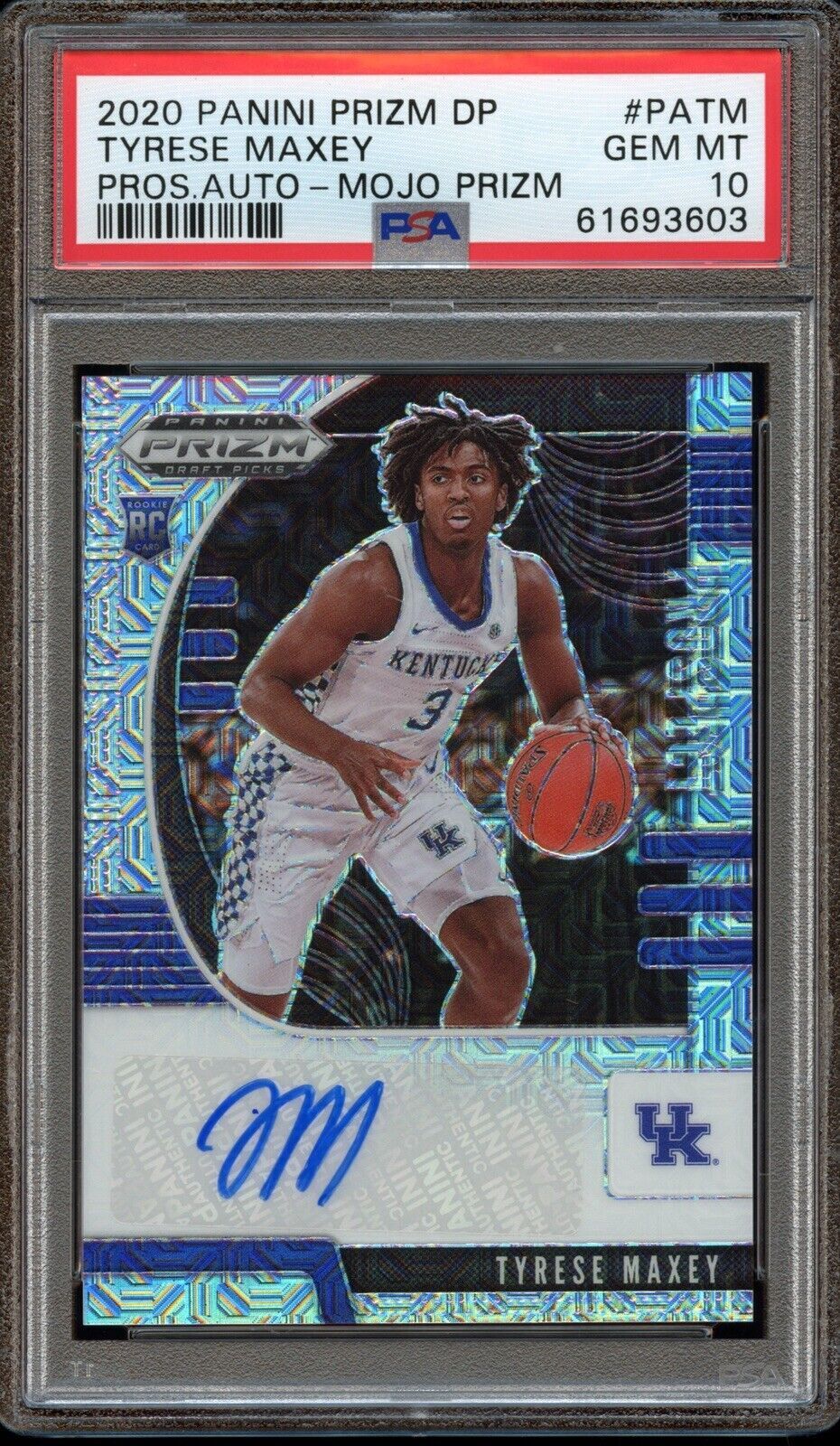 2020 Panini Prizm draft picks MOJO #/25 Tyrese Maxey autograph PSA 10 GEM MT