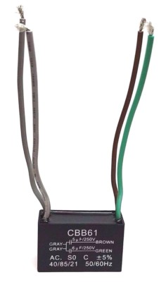 5uf+6uf 5uF/6uF 250 VAC 4 WIRE CEILING FAN CAPACITOR CBB61 47x22x34mm