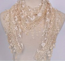 Women's Beige Lace Church Veil, New AB-425-R2