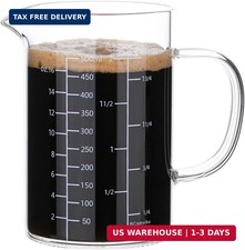 500ML 2 CUP Glass Measuring Cup With Handle, High Borosilicate Glass Three Scale