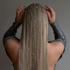 Bridal Wedding Headpiece for Women Crystal Head Band Tassel Rhinestone Headbands