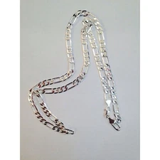 VFK 18K White Gold Figaro Chain Necklace – Elegant Unisex Jewelry