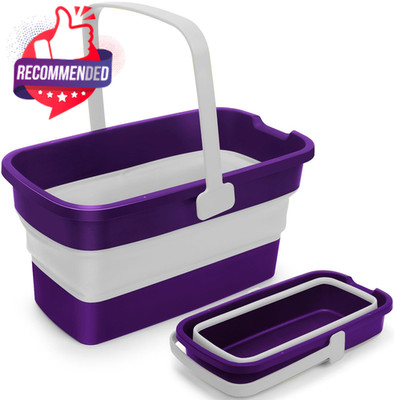 Collapsible Mop Bucket for Cleaning with Handle, Silicone Square Wash Bucket... 