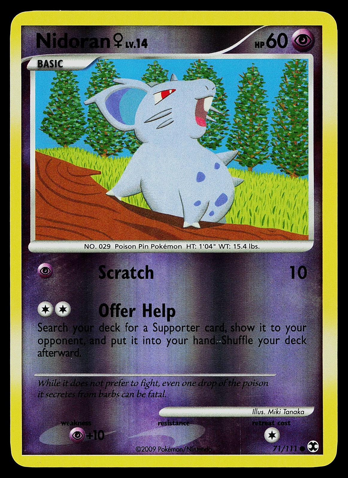 Pokemon Card - Nidoran F Rising Rivals 71/111 Common Reverse Holo