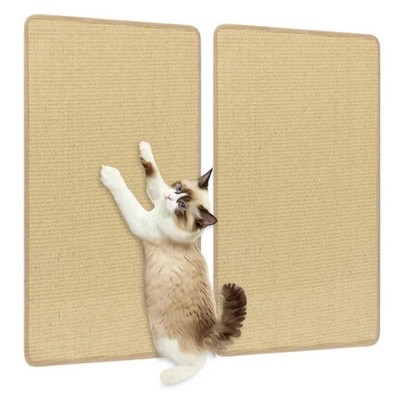 2 Pack Sisal Cat Scratching Mats 32x20in Natural Scratch Pads Resting Play for C