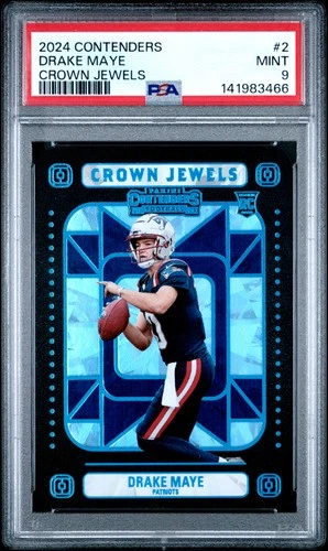 2024 PANINI CONTENDERS CROWN JEWELS #2 DRAKE MAYE ROOKIE RC PSA 9