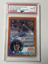 2018 Topps Silver Pack Rafael Devers Orange Refractor Auto PSA 10 Rookie