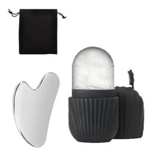 Ice Face Roller Stainless Steel Gua Sha Board Set Face Massage Tool Facial