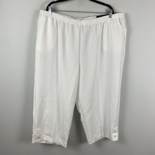 Alfred Dunner Pull On Capri Pants Size 24W White Classic Fit