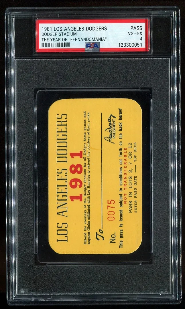 Los Angeles Dodgers Baseball 1981 Vintage Sports Ticket Stubs for