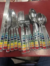 Fiesta Celebration Stainless Steel 34pc Flatware Set Flaw
