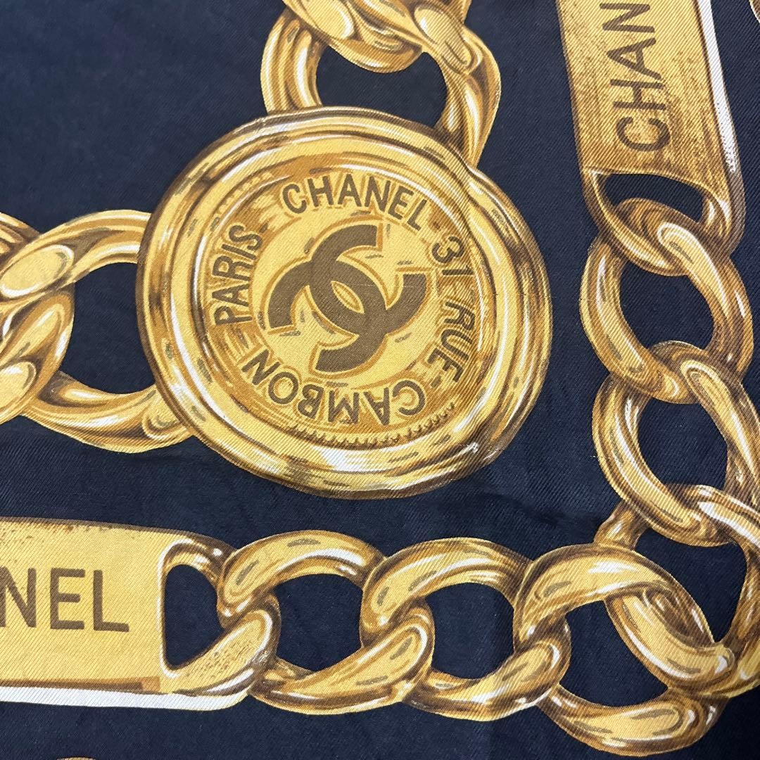 Coco mark Cc Accessory Gold Chain Pattern Scarf B… - image 6