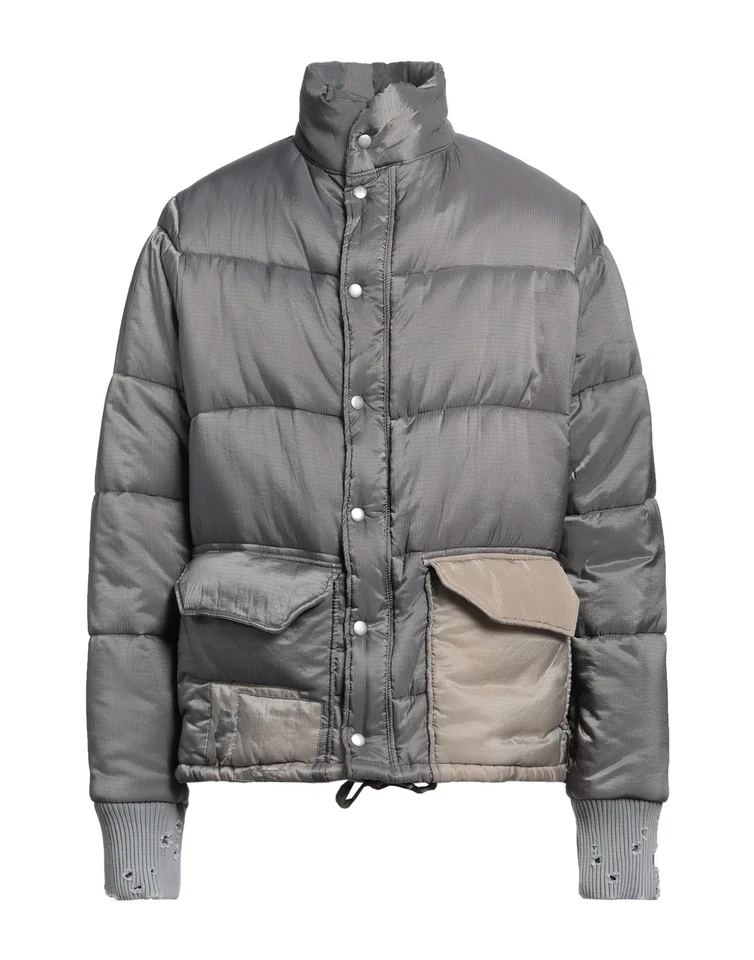 RRP€3852 GREG LAUREN Destroyed Puffer Jacket Size 2 M Grey Made in USA - Image 3 of 4