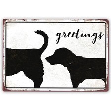 Single Metal Sign Featuring Humorous Dog Yard Messages Saying 'Dog