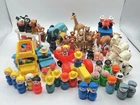 Fisher-Price Little People Vintage Lot Figures Zoo Farm Animals Bus Tractor Fire