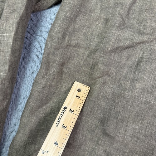 120% Lino Shirt Mens Large Brown Pocket Button Up 100% Linen Long Sleeve - Picture 8 of 11