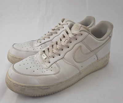 Nike Air Force 1 AF1 Classic Low Sneakers Mens 12.5 White Leather Lace Up Shoes