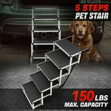 5-Step Foldable Pet Dog Ramp Ladder Step Stairs for SUV Truck Car Large Dogs