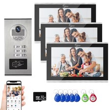 3-Unit Tuya Smart Video Intercom, 10-Inch Touchscreen with Motion Detection