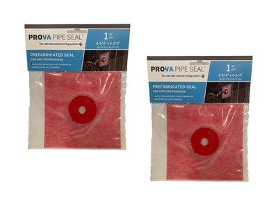 M-D PROVA PIPE SEAL, Shower Waterproofing 4.75 x 4.75, 7/16'' Opening 80224, 2 PK