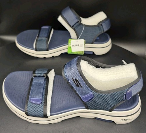 Skechers Men's Go Walk 5 Carbourg Open Toe Sandals - Navy/Black - UK 11 / US 12 - Picture 2 of 23