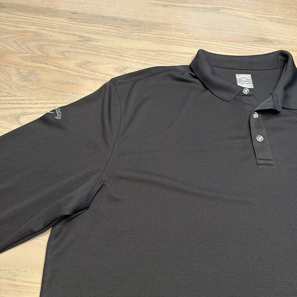 Camisa polo masculina manga longa Opti-Dri preta Callaway 3XL respirável golfe - Imagem 4 de 4
