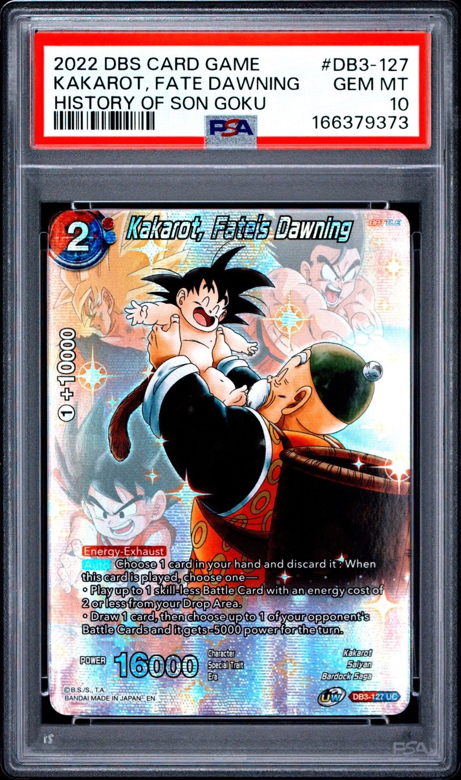 2022 Dragon Ball Super Kakarot Fate Dawning History of Son Goku DB3-127 PSA 10