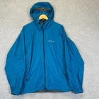Montbell Rain Jacket Men's Large Blue Full Zip Outdoor Camping Hiking Hooded